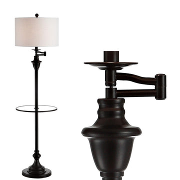 Cora 60" Metal/Glass LED Side Table and Floor Lamp - JONATHAN Y